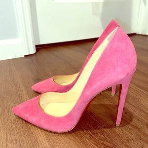Pink suede Christian Louboutins